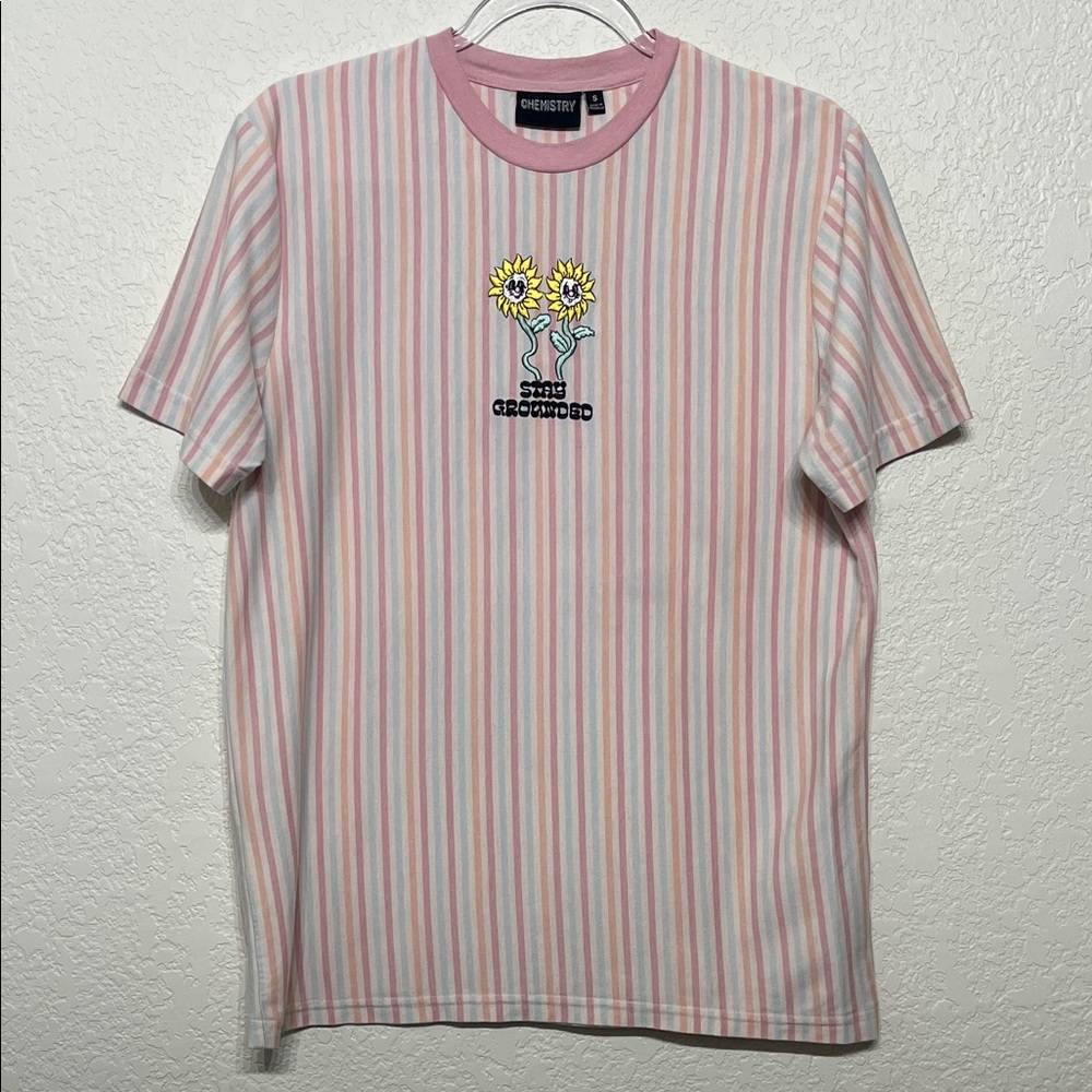 Chemistry Pastel Embroidered Mens Small Graphic T-Shirt
